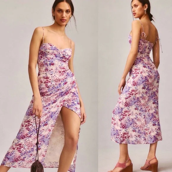 🌺🎉HP🎉🌺 NWT Reformation Kourtney Dress Morning Dew